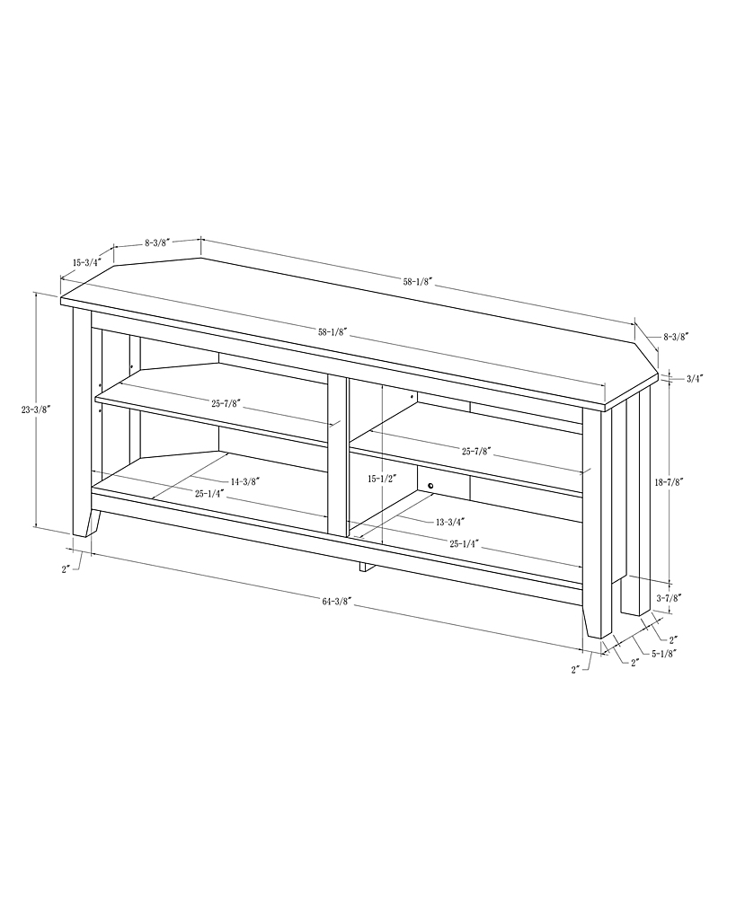 Best Buy: Walker Edison Corner Open Shelf TV Stand for Most Flat-Panel TV's  up to 60 Rustic Oak BB58CCRRO