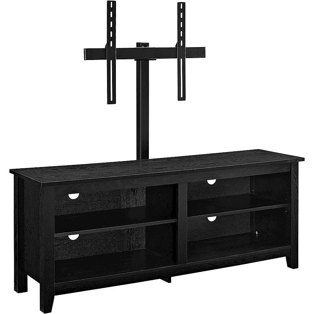 Angle View: Walker Edison - 58" TV Stand with Adjustable Removable Mount for Most TVs Up to 60" - Black
