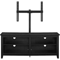 Walker Edison - 58" TV Stand with Adjustable Removable Mount for Most TVs Up to 60" - Black - Front_Zoom