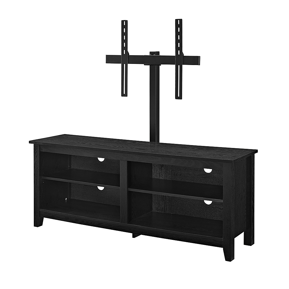 Left View: Walker Edison - 58" TV Stand with Adjustable Removable Mount for Most TVs Up to 60" - Black