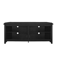 Walker Edison - Corner Open Shelf TV Stand for Most Flat-Panel TV's up to 60" - Black - Front_Zoom