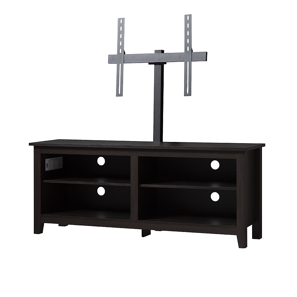 Left View: Walker Edison - 58" TV Stand with Adjustable Removable Mount for Most TVs Up to 60" - Espresso