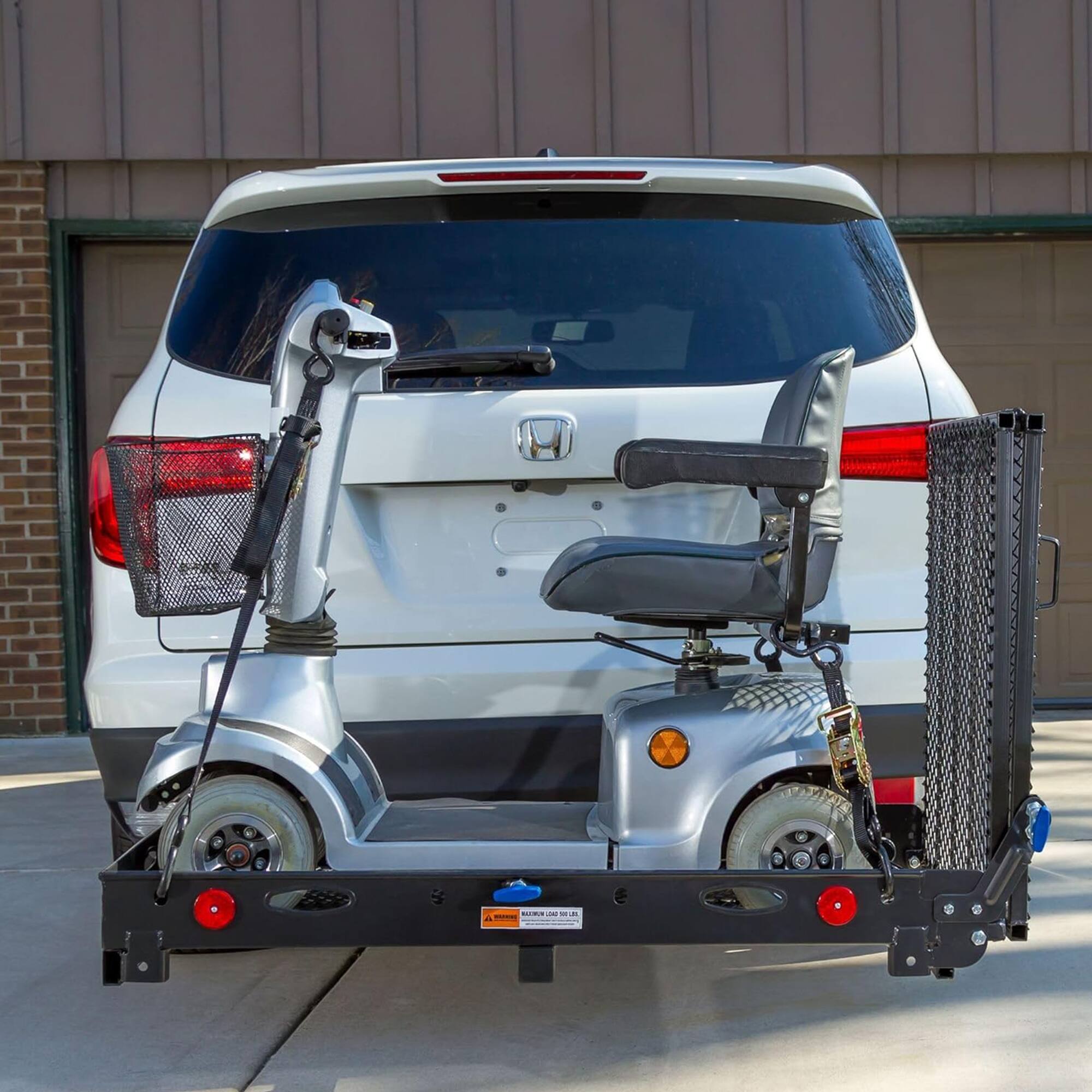 Alt View 5. Silver Spring - Silver Spring 48" x 28" Folding Steel Wheelchair Carrier with Ramp & Hitch Mount - Black.