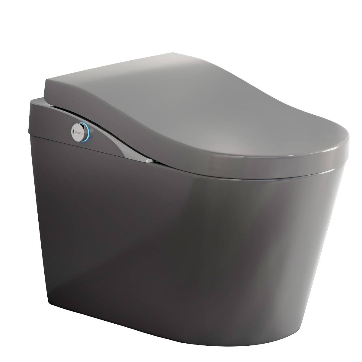 Alt View 8. Loheer - Loheer Tankless Smart Toilet With Bidet, Automatic Flush, Heated Seat and Matte Gray Finish - Gray.
