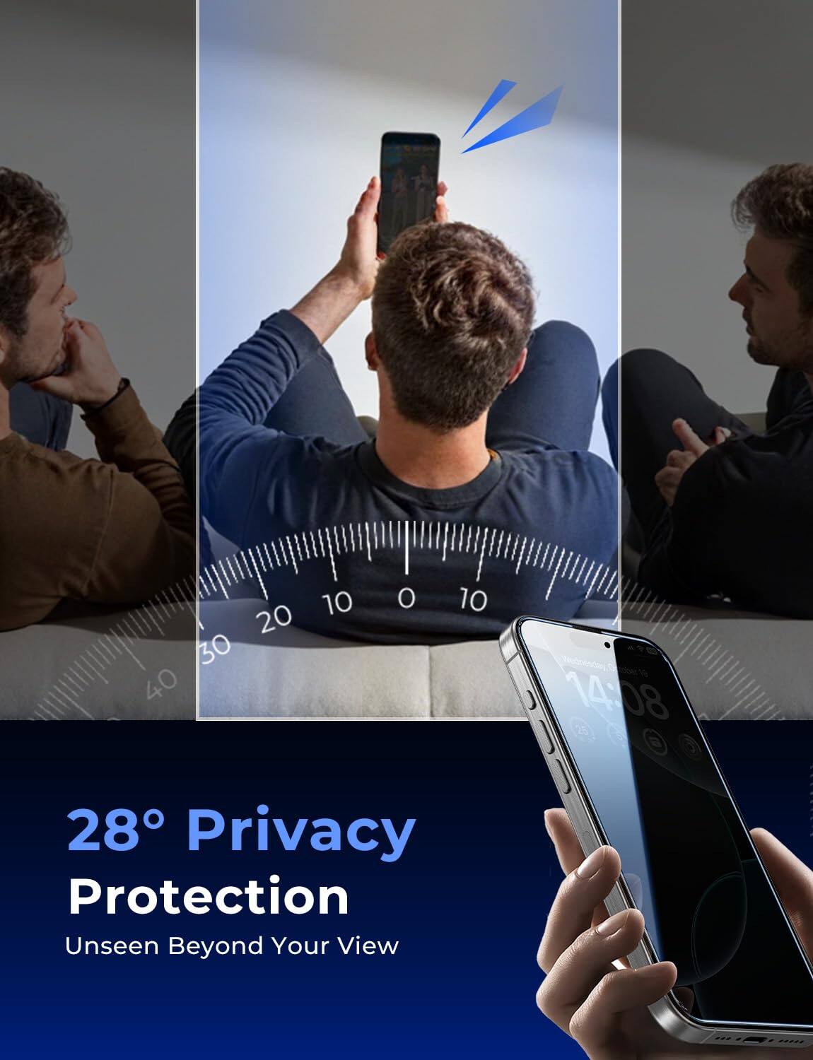 10 20 30 40  
0  
10  
14:08  
28° Privacy Protection  
Unseen Beyond Your View