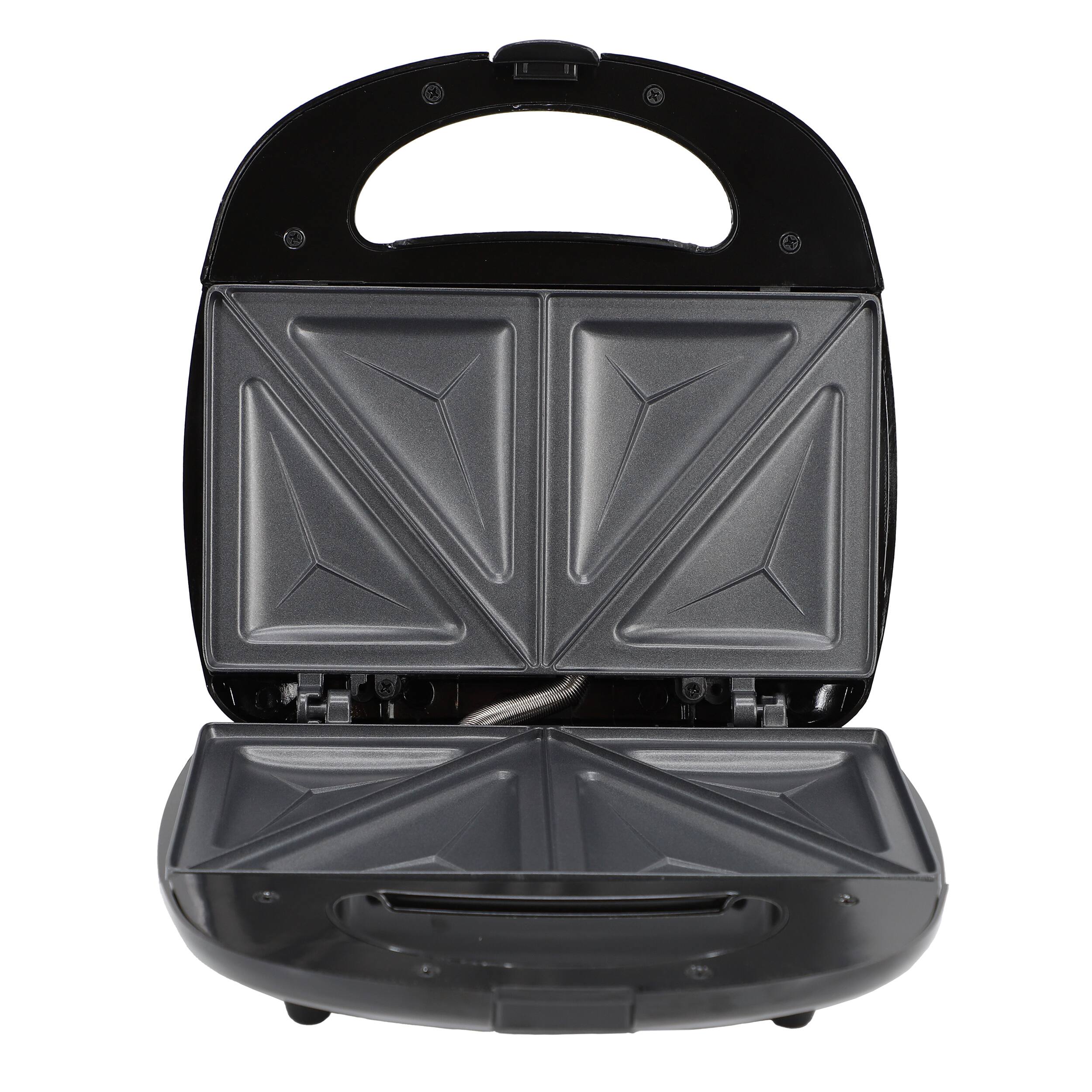 Alt View 4. MegaChef - MegaChef Electric Compact Aluminum Nonstick Sandwich Maker in Black - Black.