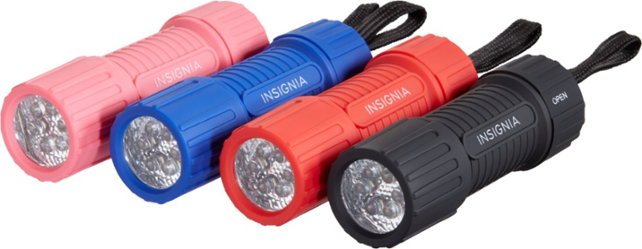 Insignia™ - LED Flashlights (4-Pack) - Multi - Front Zoom