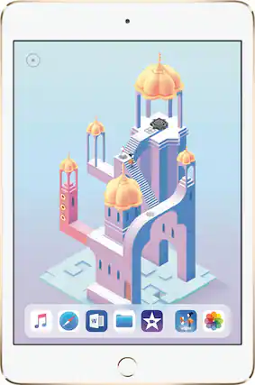 Front. Apple - Geek Squad Certified Refurbished iPad mini 4 Wi-Fi 128GB - Gold.