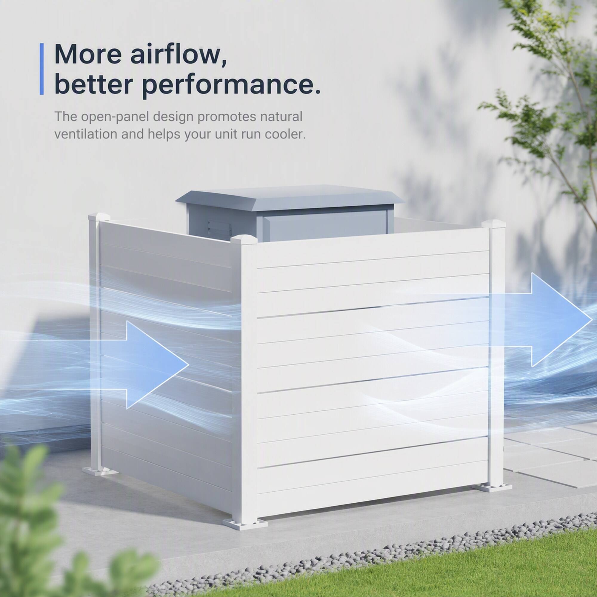 More airflow, better performance. The open-panel design promotes natural ventilation and helps your unit run cooler.