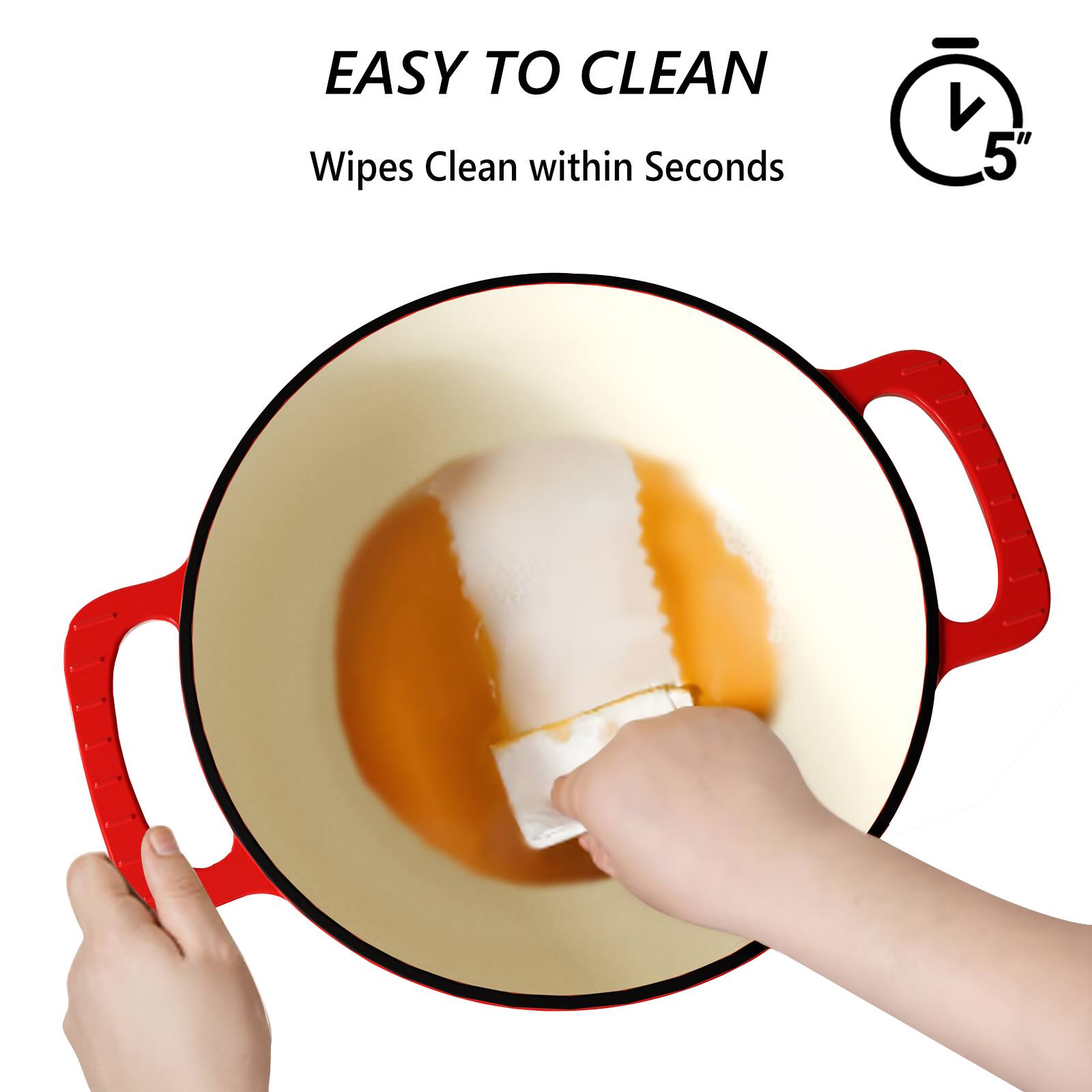 EASY TO CLEAN  
Wipes Clean within Seconds  
5"