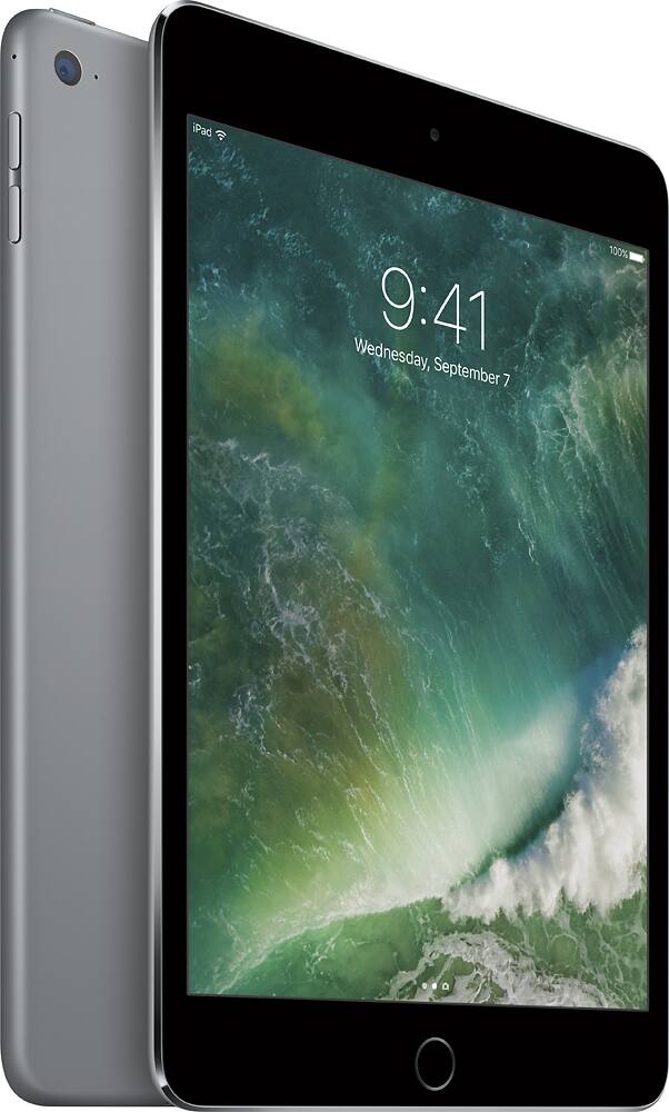 Angle. Apple - iPad mini 4 Wi-Fi 64GB - Space Gray.