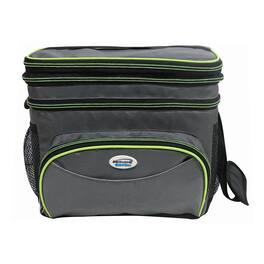 Brentwood - Kool Zone 12 Can Insulated Cooler Bagwith Hard Liner - Green and Gray
