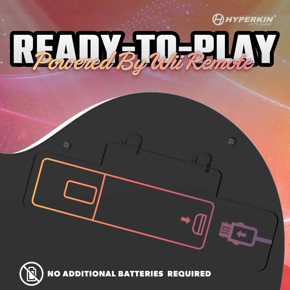 HYPERKIN LET'S GAME!  
READY-TO-PLAY  
Powered By Wii Remote  
NO ADDITIONAL BATTERIES REQUIRED