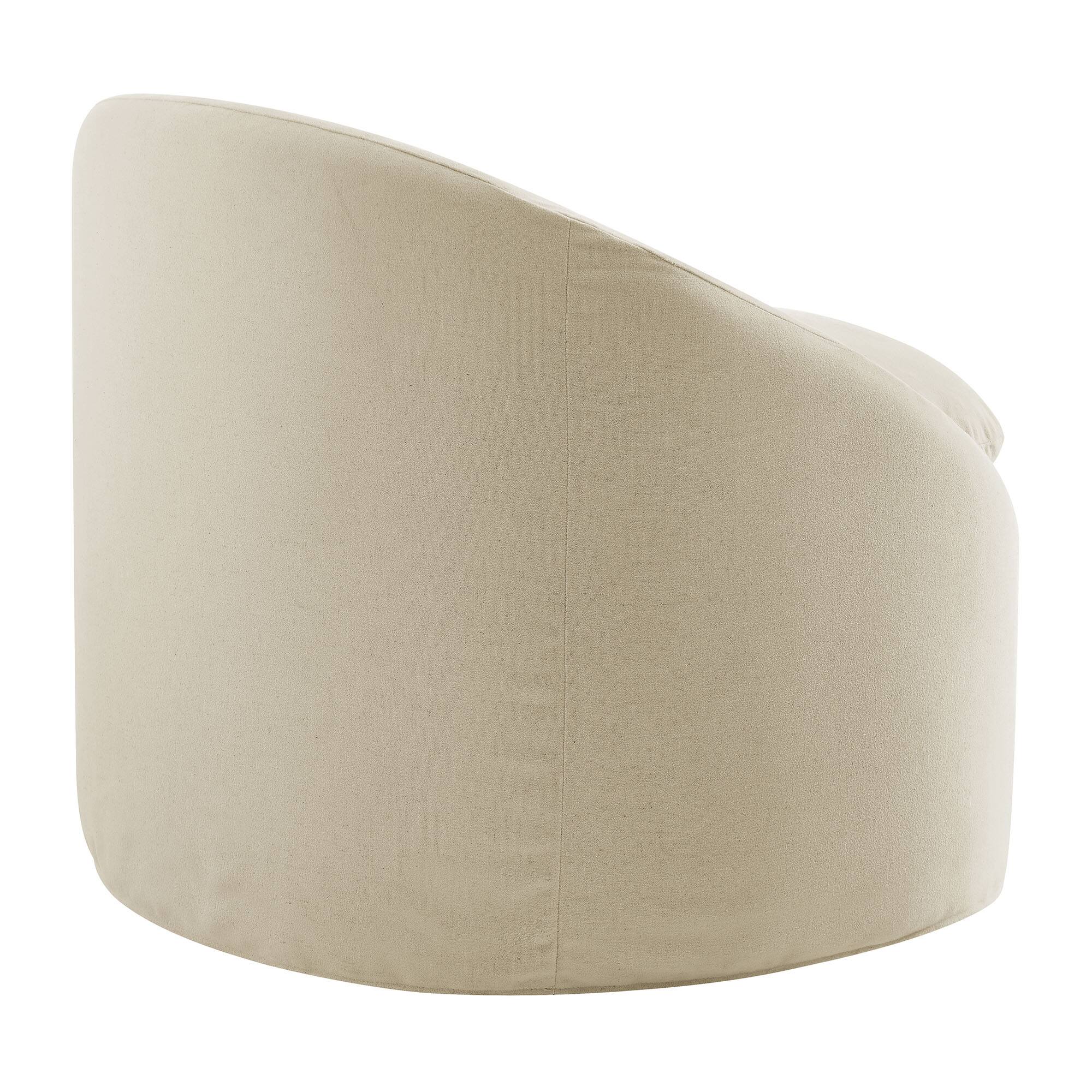 Alt View 3. Modway - Sadie Slipcovered Linen-Blend Round Accent Chair by Modway - Linen.