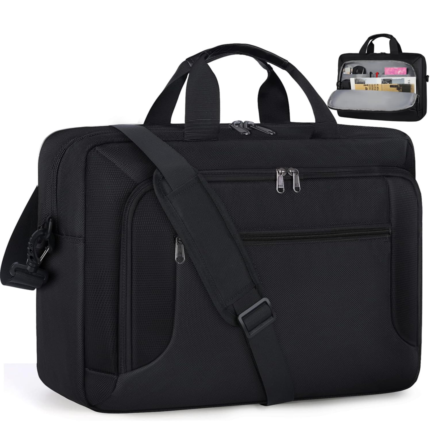 Alt View 1. Skar Audio - Laptop Bag Briefcase Large Waterproof Case For Men Women Business Office Work Computer 17 Adjustable Shoulder - Black 17 inch.