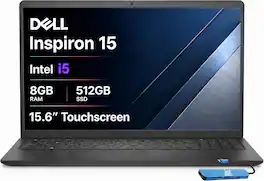 Dell - 15.6" FDH+ Touchscreen Laptop - Intel 13th Generation Core i5 1334U - 8GB RAM - 512 GB SSD - Windows 11 in S Mode - Carbon Black