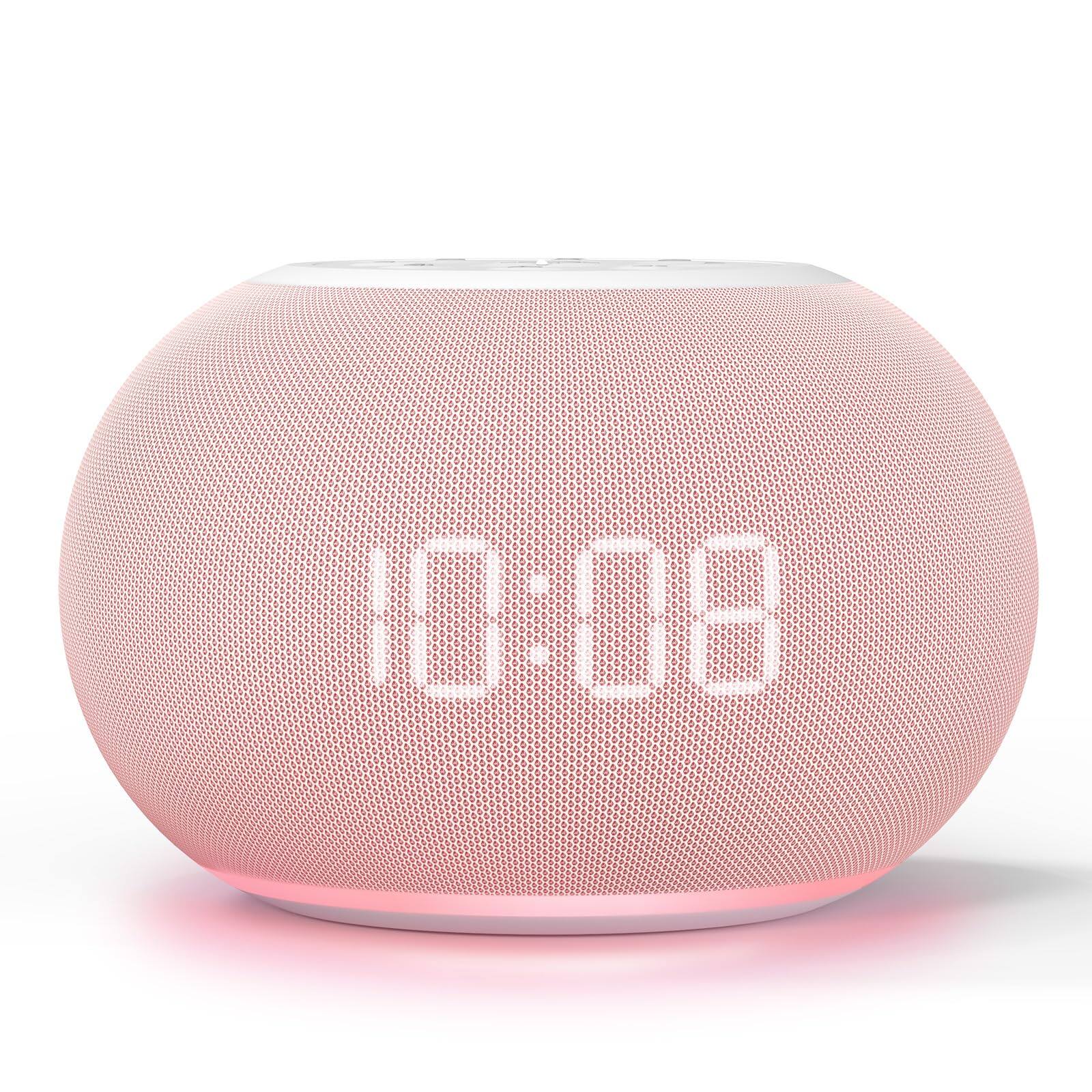 Front. Dazzed Corner - Alarm Clock Sound Machine, Night Lights, Auto Dimmable - Pink.