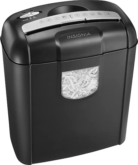 Insignia™ - 6-Sheet Crosscut Shredder - Black - Front Zoom