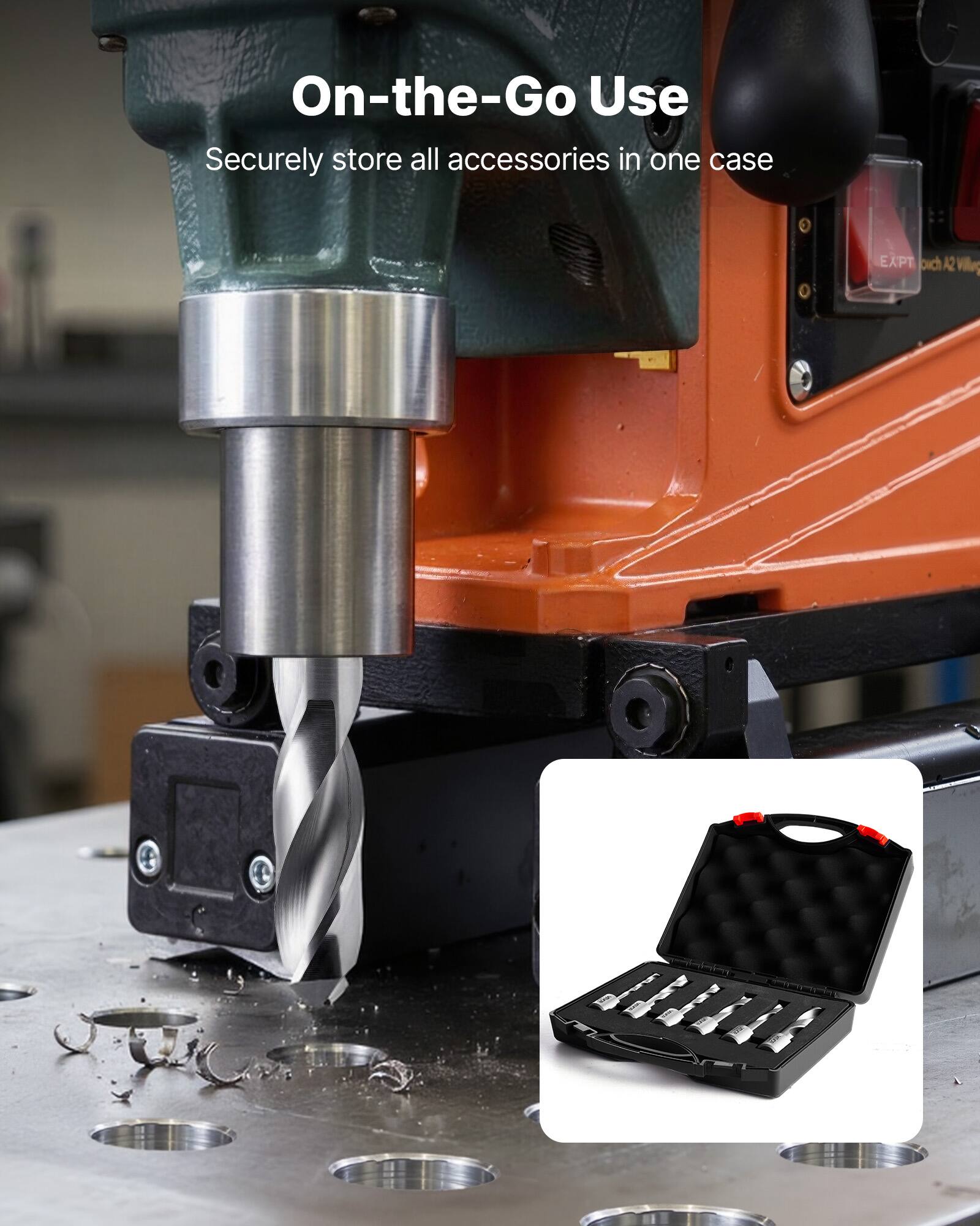 On-the-Go Use  
Securely store all accessories in one case
