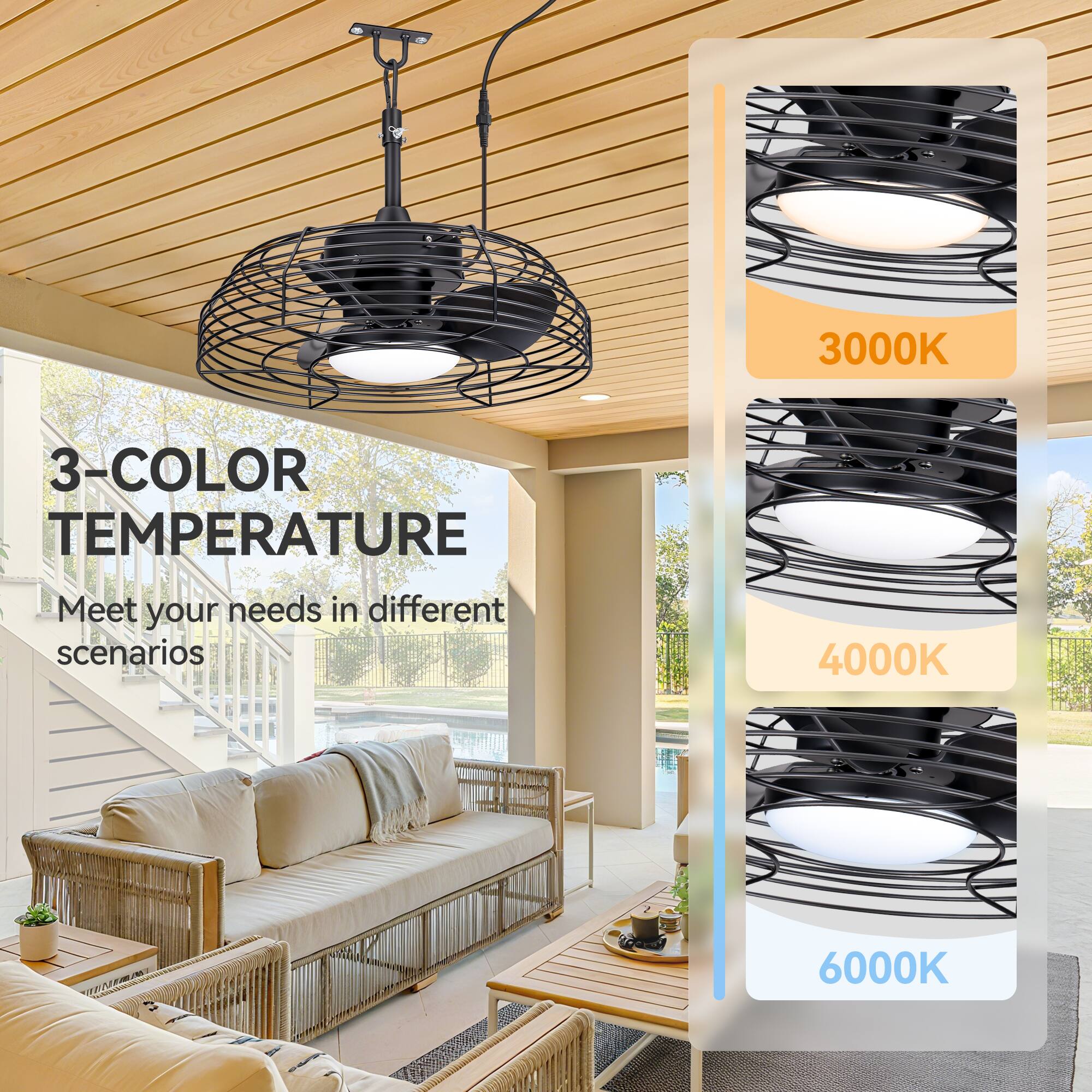 3-COLOR TEMPERATURE  
Meet your needs in different scenarios  

3000K  
4000K  
6000K