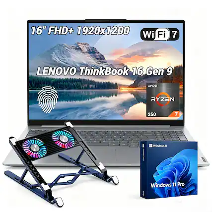 16" FHD+ 1920x1200 Wi-Fi 7
LENOVO ThinkBook 16 Gen 9
AMD Ryzen 7 250
Windows 11 Pro