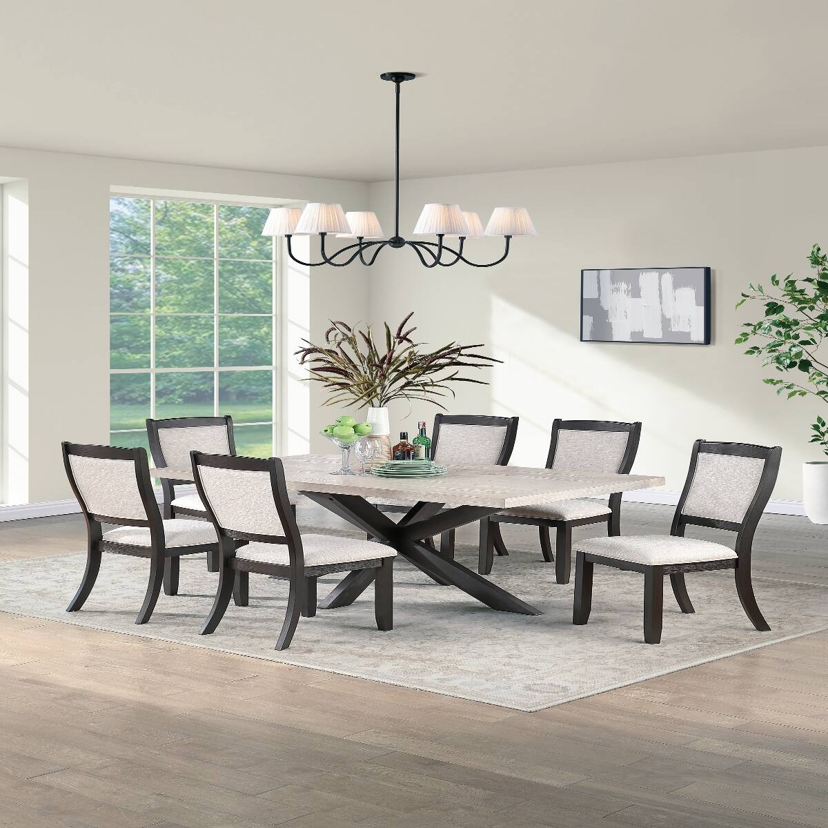 Alt View 1. Loheer - Loheer Antique Black Dining Table, 72 Inch Rectangular Dining Table for 6 - Antique Black.