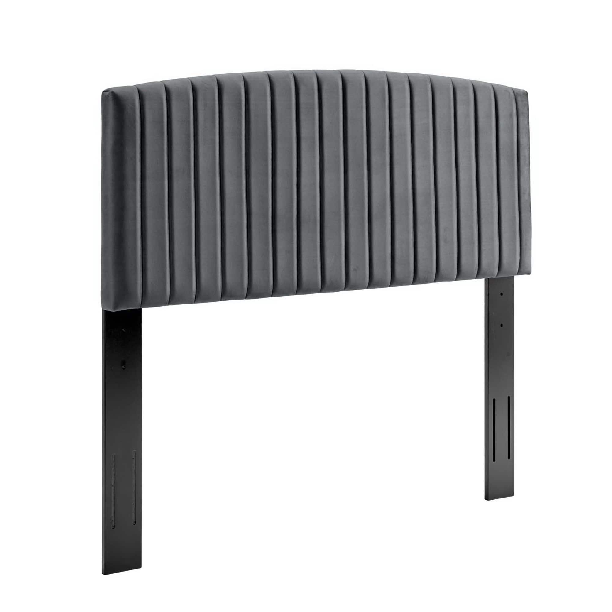 Rebecca Performance Velvet Twin Headboard by Modway - Gray