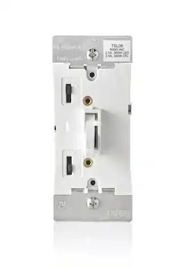 Leviton - Toggle Slide Dimmer Switch for Dimmable LED, Halogen and Incandescent Bulbs, TSL06-1LW - White