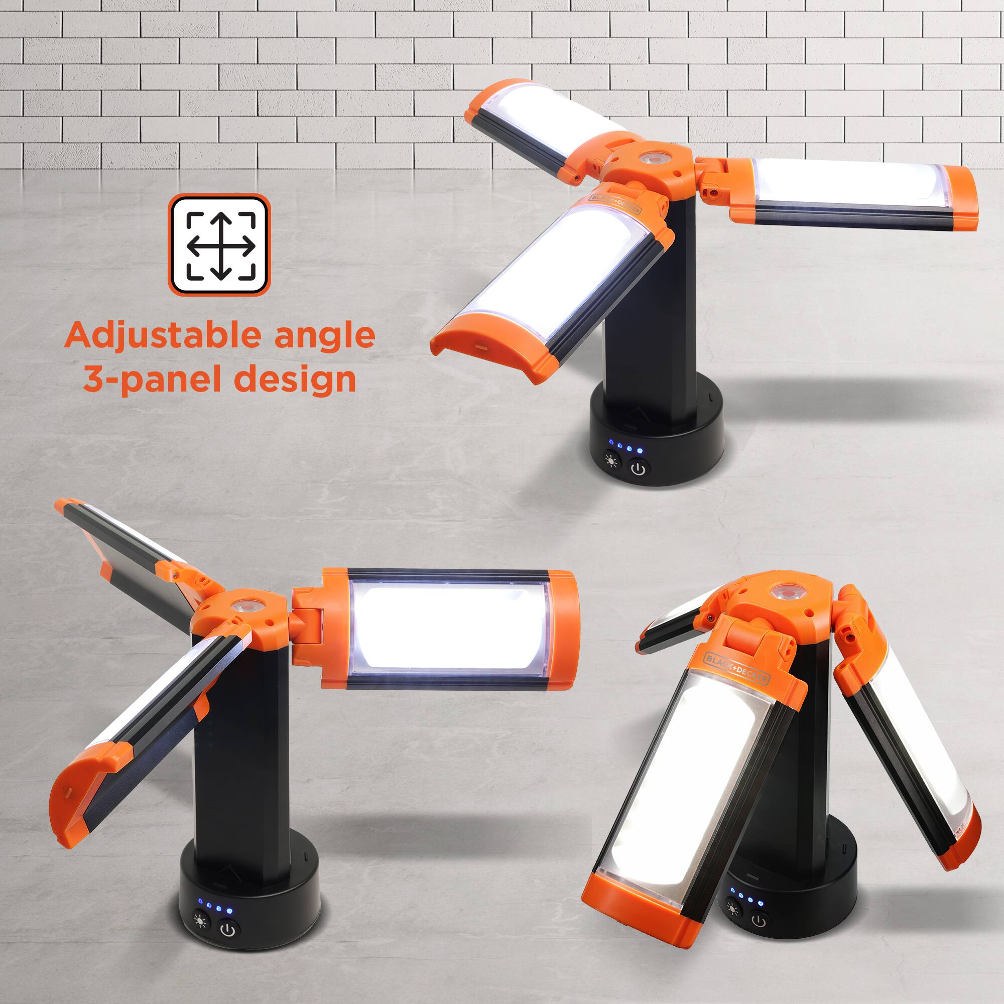 Adjustable angle 3-panel design

BLACK+DECKER