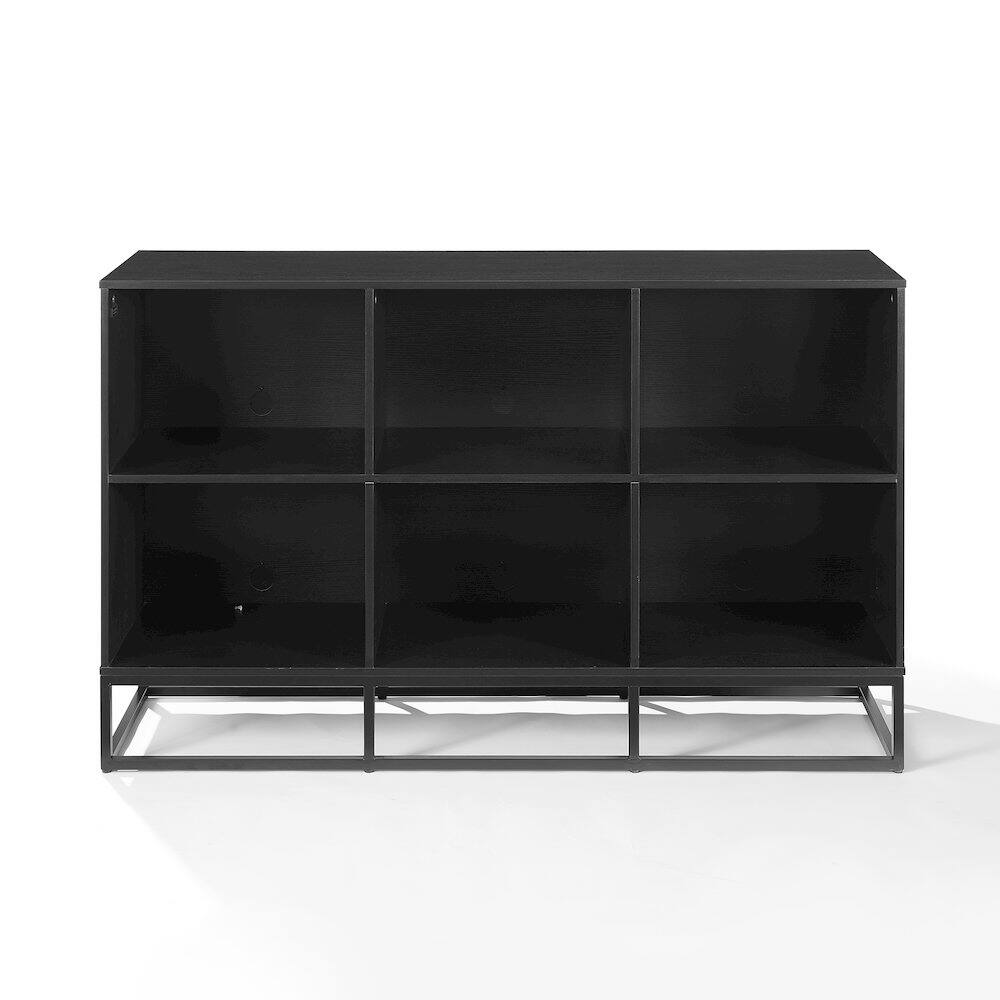Alt View 4. Crosley Furniture - Enzo 6 Cube Record Player Stand With Vinyl Storage - Black.