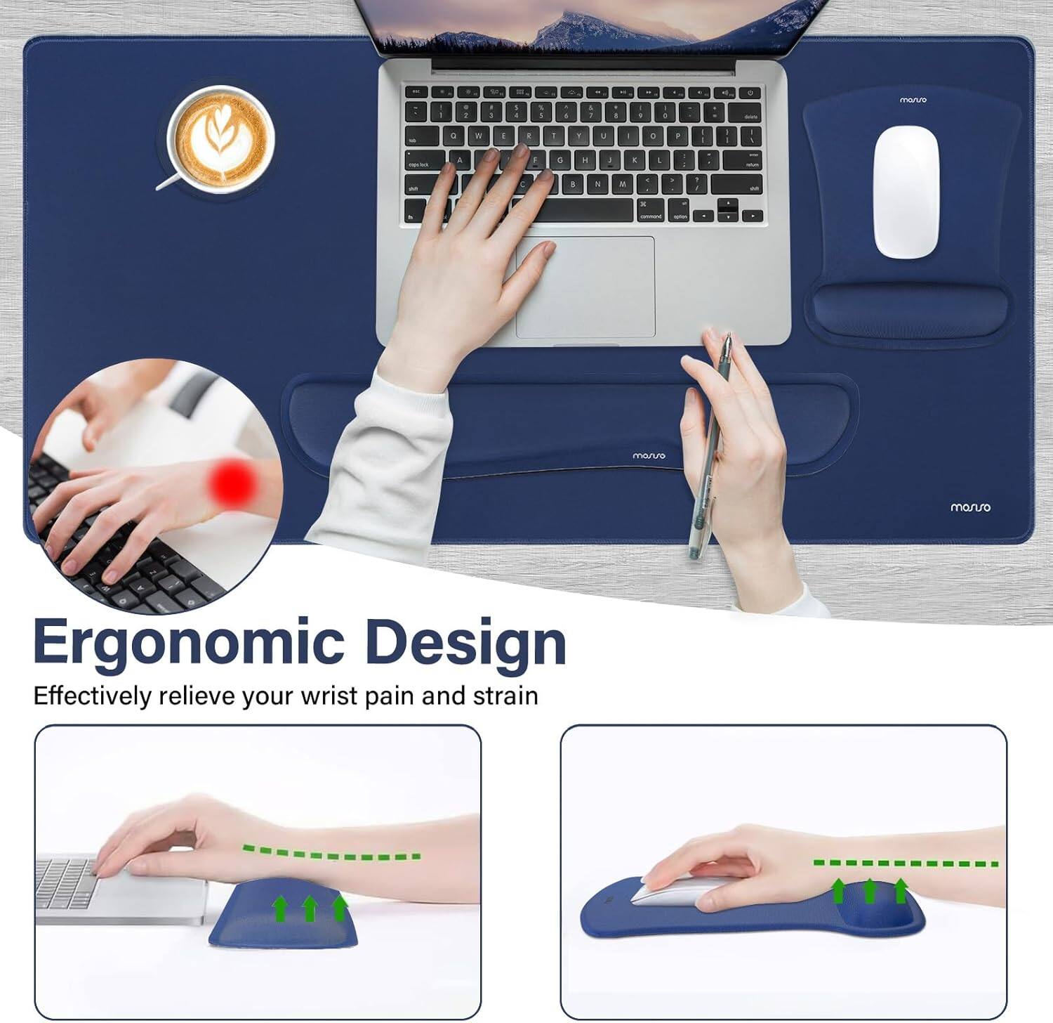 Ergonomic Design  
Effectively relieve your wrist pain and strain