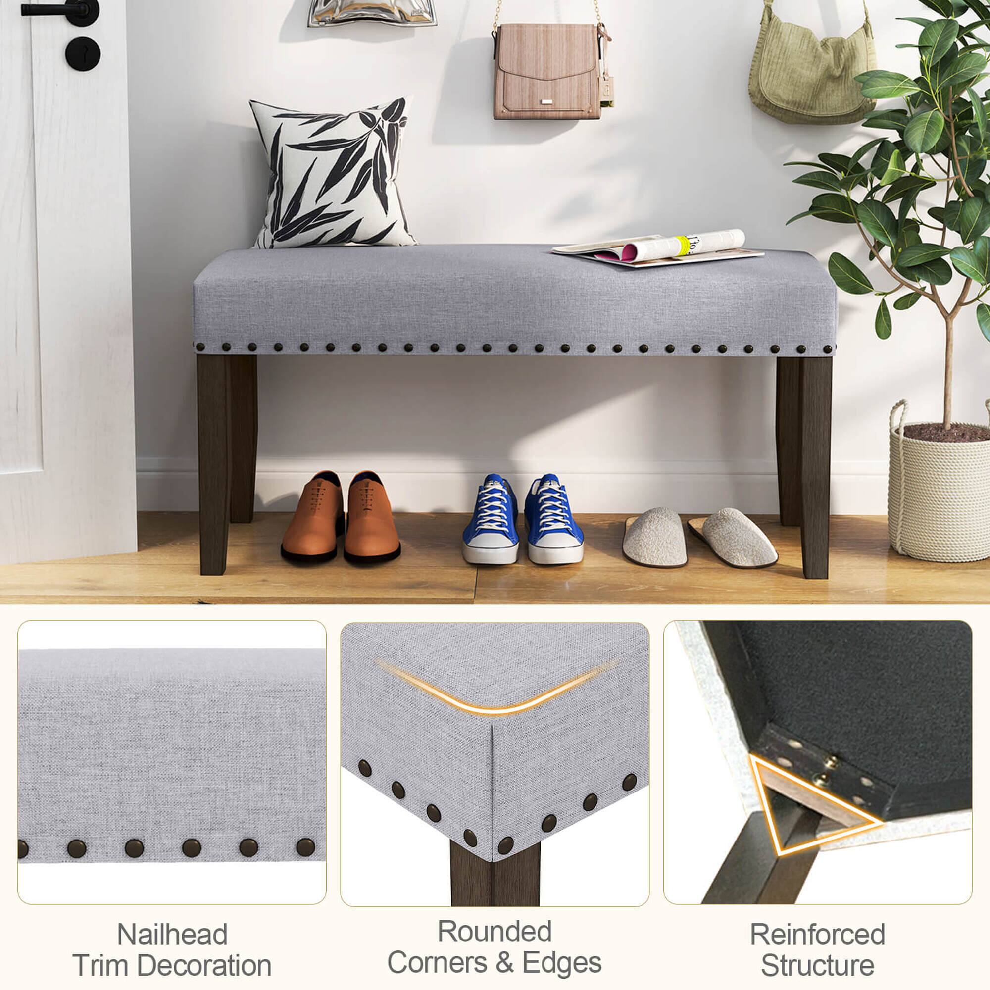 Nailhead Trim Decoration, Rounded Corners & Edges, Reinforced Structure