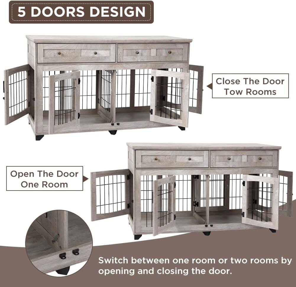 5 DOORS DESIGN

Close The Door  
Two Rooms

Open The Door  
One Room

Switch between one room or two rooms by opening and closing the door.