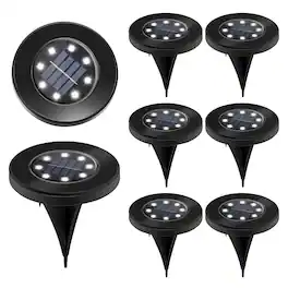 Oumilen - 8 Pack Solar Ground Lights,Cool White