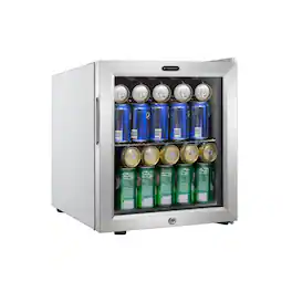 Whynter - 62-Can Beverage Refrigerator With Lock - Silver