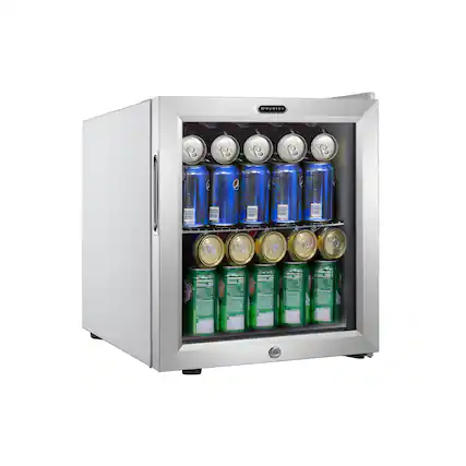 Front. Whynter - 62-Can Beverage Refrigerator With Lock - Silver.