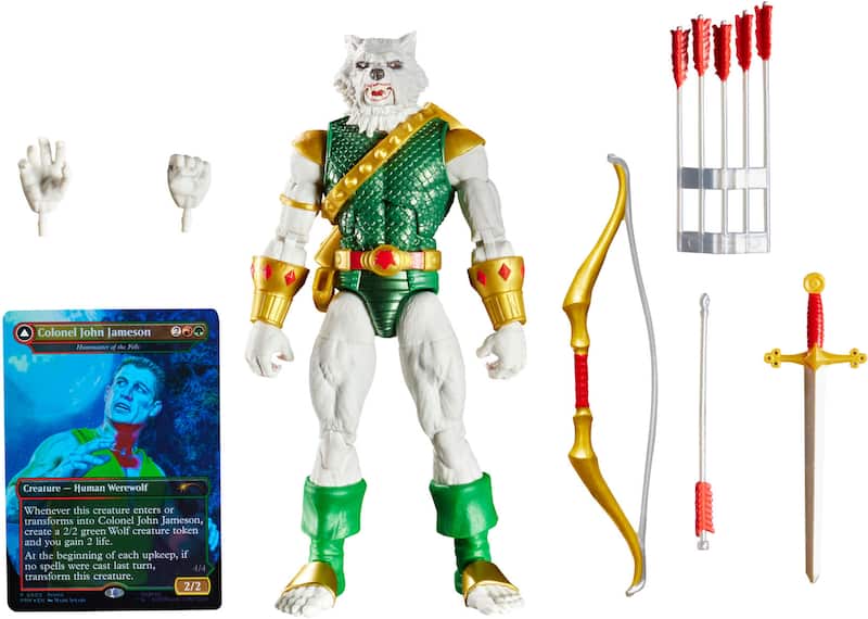 Marvel - Legends Series Magic: The Gathering Man-Wolf, 6" Spider-Man Action Figure plus Exclusive Foil Trading Card