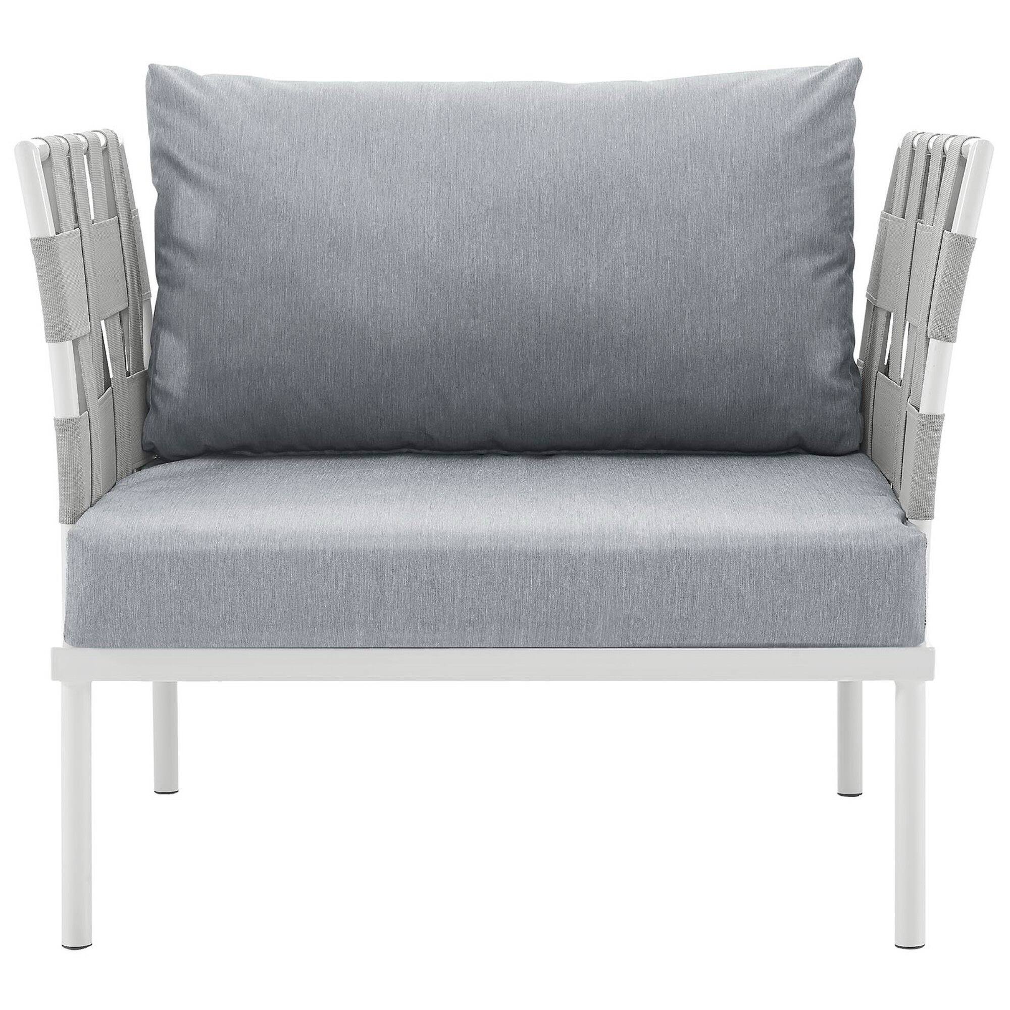 Alt View 1. Modway - Harmony Outdoor Patio Aluminum Armchair by Modway - White Gray.