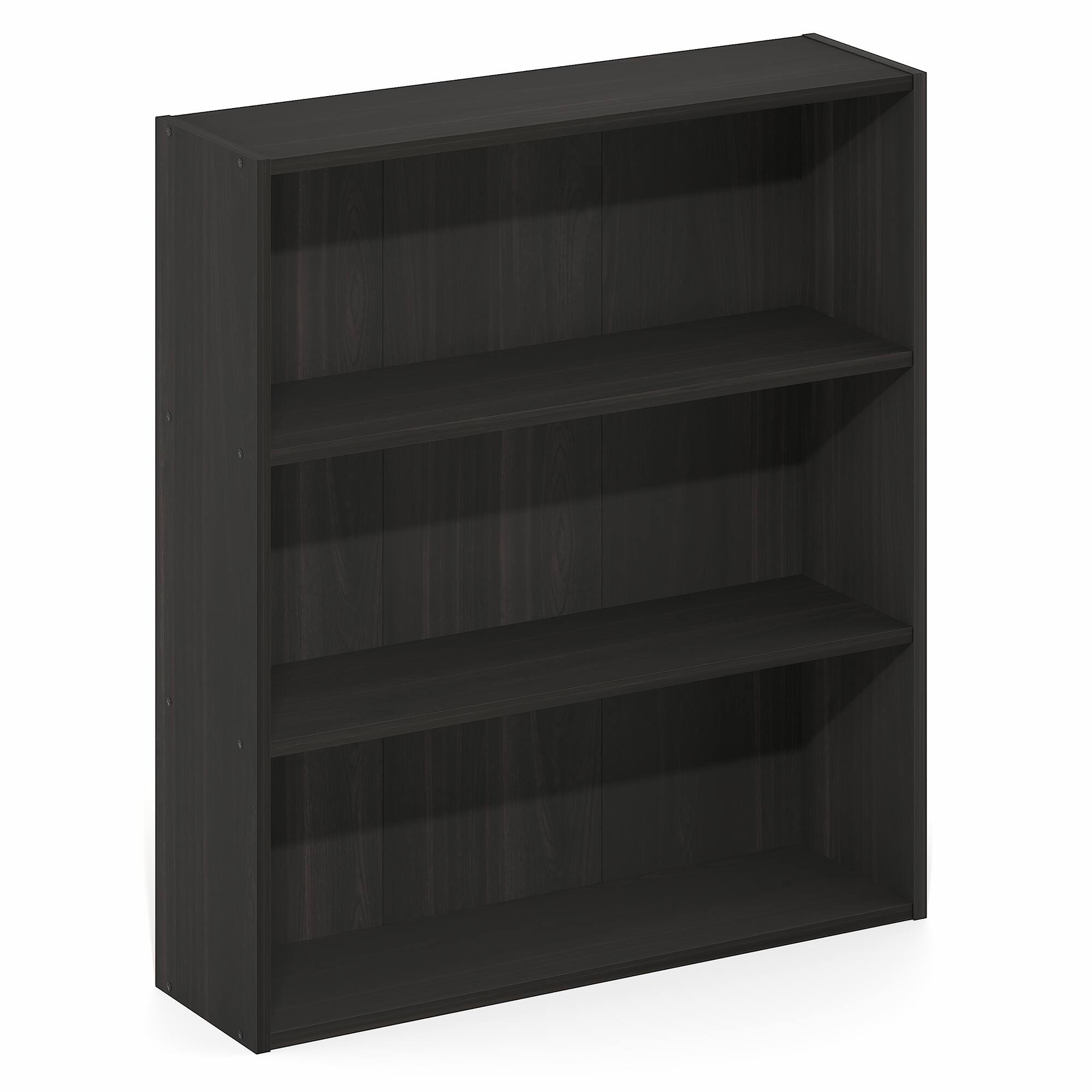 Alt View 4. Furinno - Basic 3-Tier Open Shelf Bookcase, Bookshelf, Storage Organizer, 7 x 24 x 26 - Espresso.
