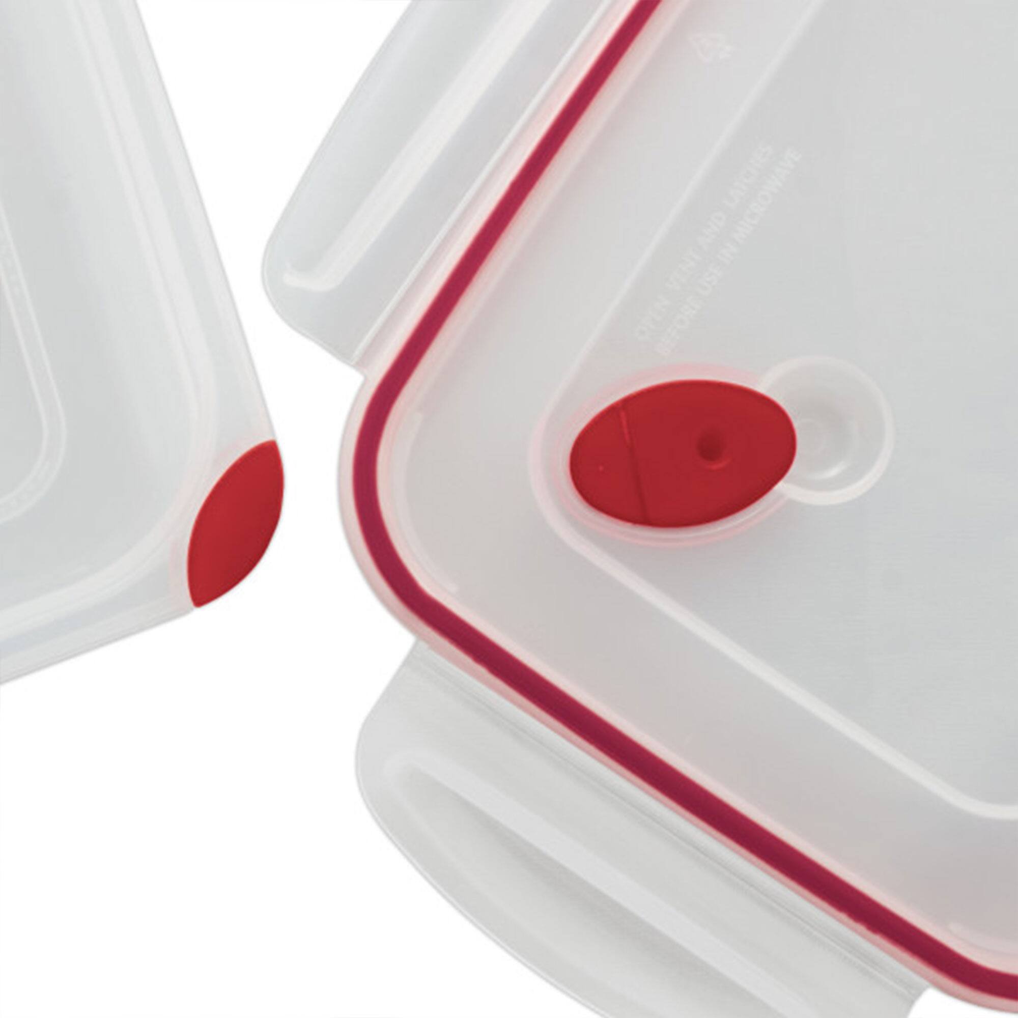 Sterilite - 03426604 16.0 Cup Rectangle UltraSeal Food Storage Container, Red 8 Ct - Clear/Rocket Red - Thumbnail 5