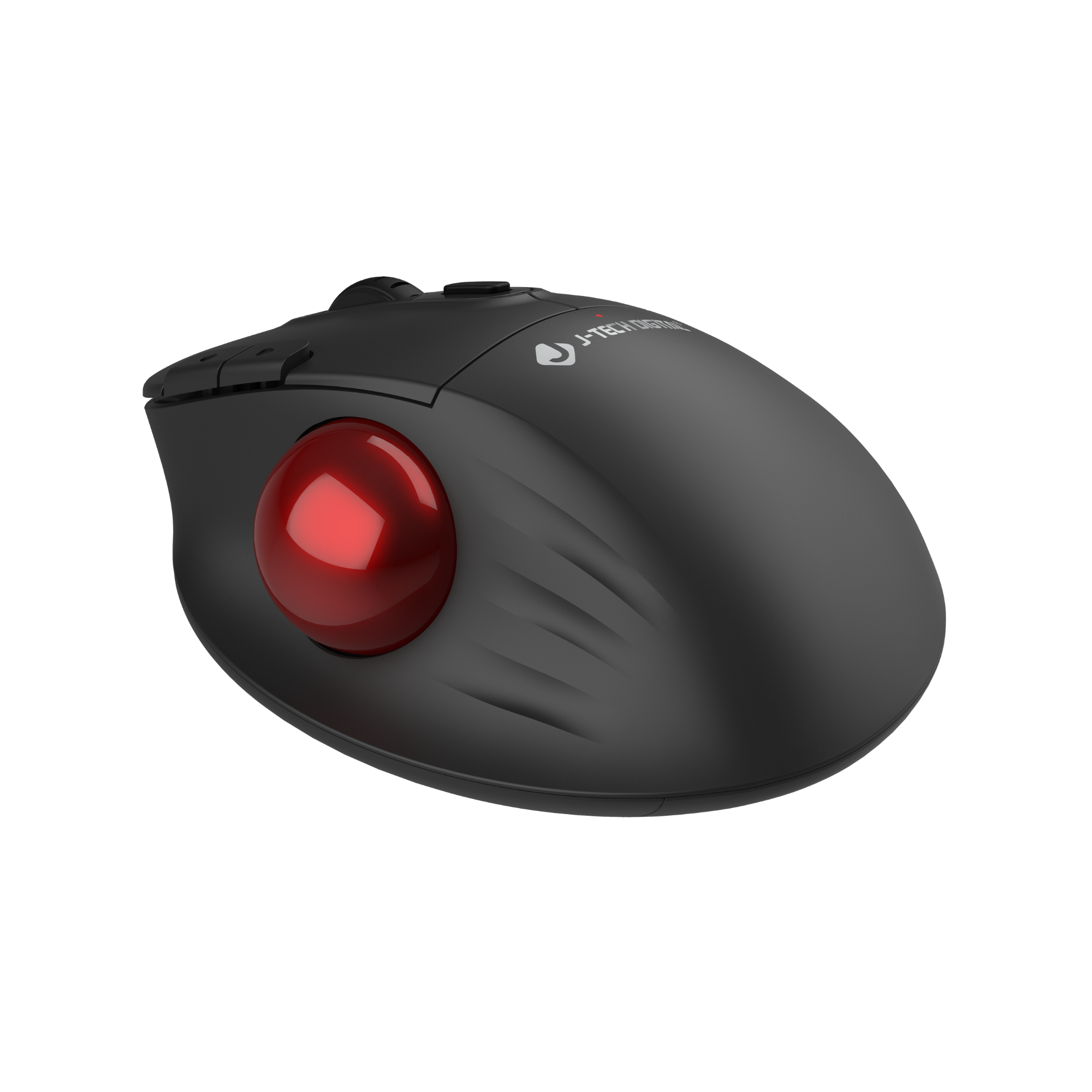Angle. J-Tech Digital - J-Tech Digital Wireless Ergonomic Trackball Mouse with Thumb Control, DPI Adjustment and Multi-System (Black) - Black.