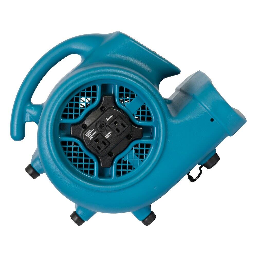 Alt View 4. XPOWER - 1/4 HP 1600 CFM 3 Speed Air Mover, Carpet Dryer, Floor Fan, Blower - Blue.