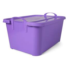 Life Story - 55 Quart Stackable Storage Bin, Light Duty Container, Purple, 12 Pack - Solid Purple