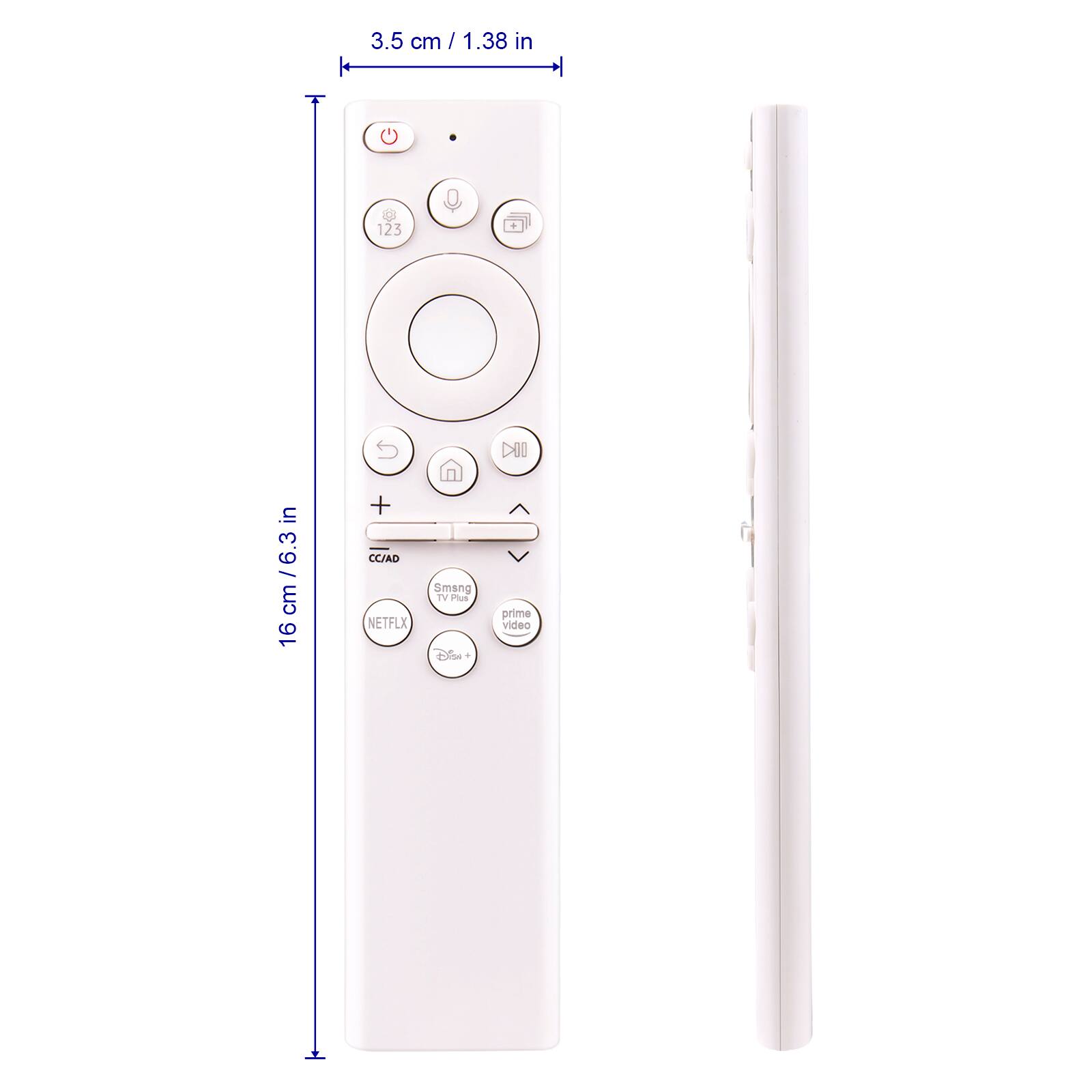 3.5 cm / 1.38 in  
16 cm / 6.3 in  

CC/AD  
NETFLIX  
prime video  
Smang TV Plus  
Dolby+