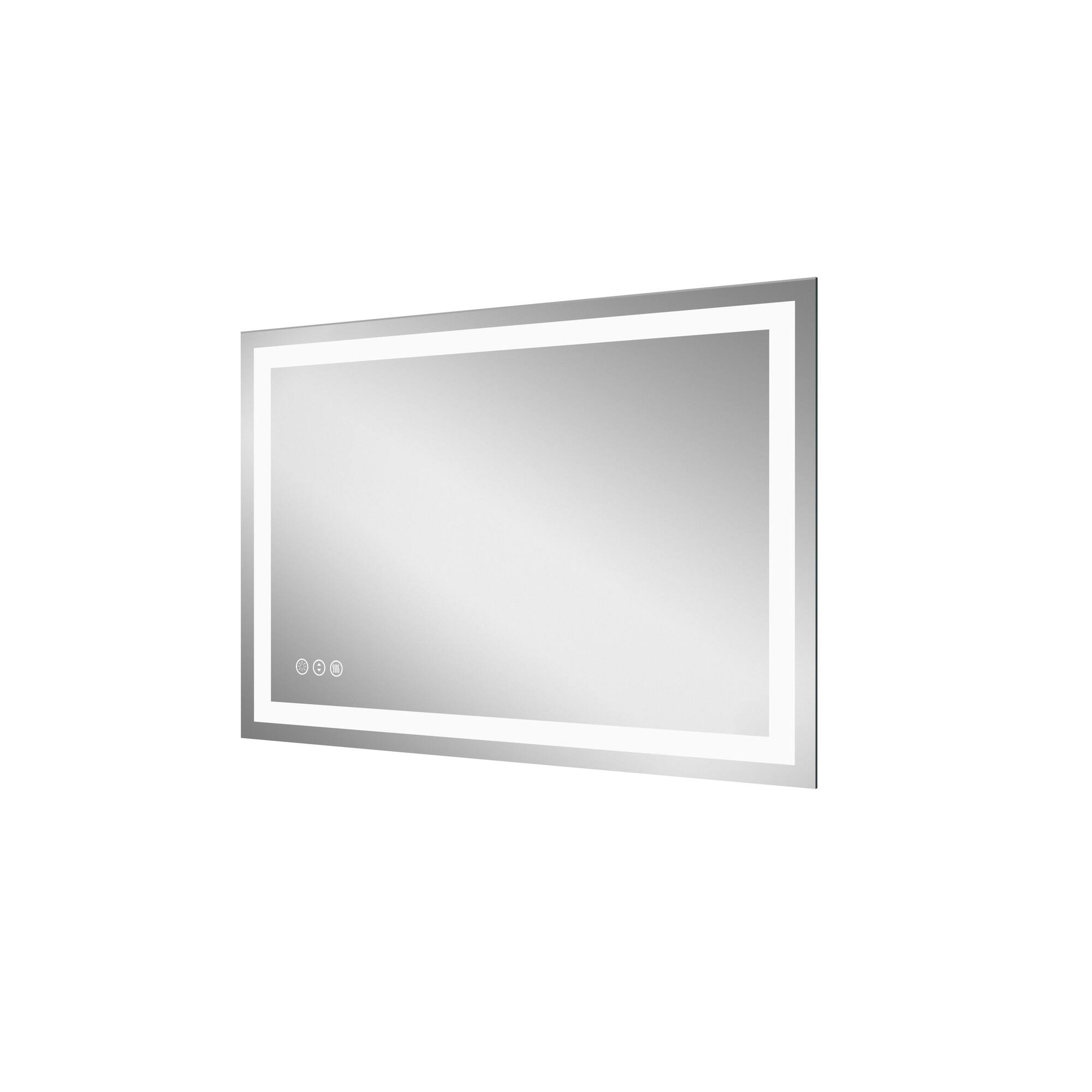 Alt View 2. Boyel Living - 32 in W x 48 in L Rectangular Frameless Wall Bathroom Vanity Mirror with Front and Backlit and Anti Fog.
