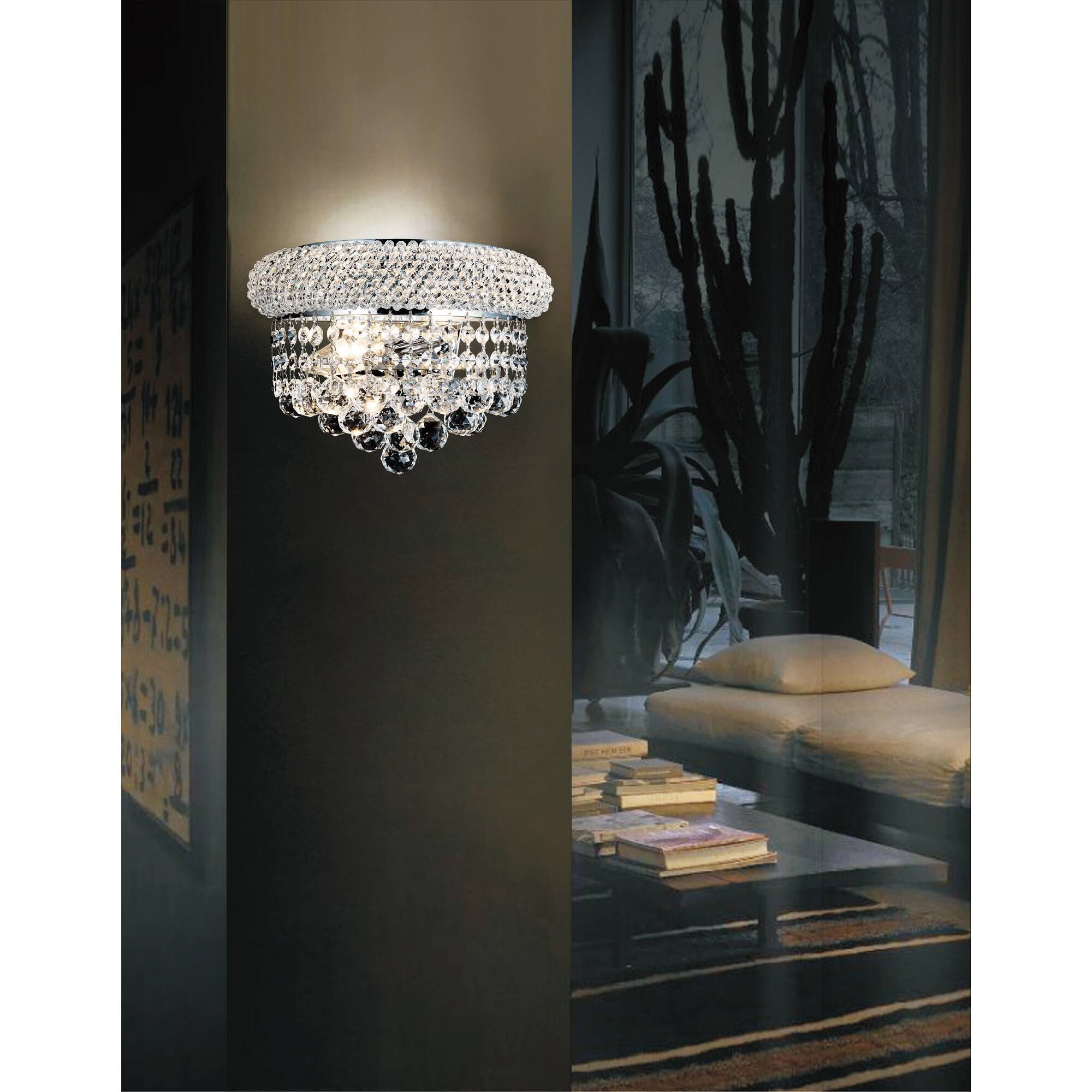 Alt View 1. CWI Lighting - Empire 2 Light Wall Sconce With Chrome Finish - Chrome.