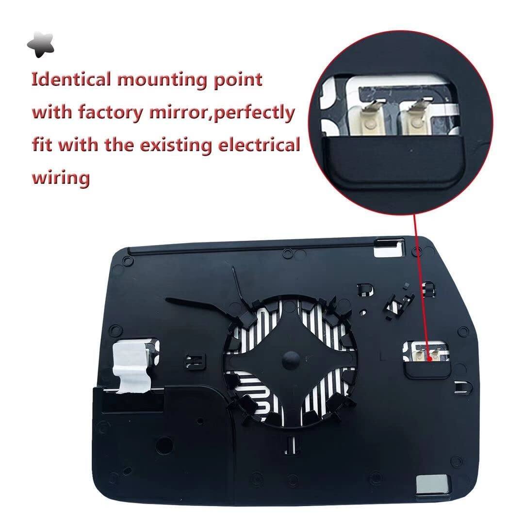 Identical mounting point with factory mirror, perfectly fit with the existing electrical wiring