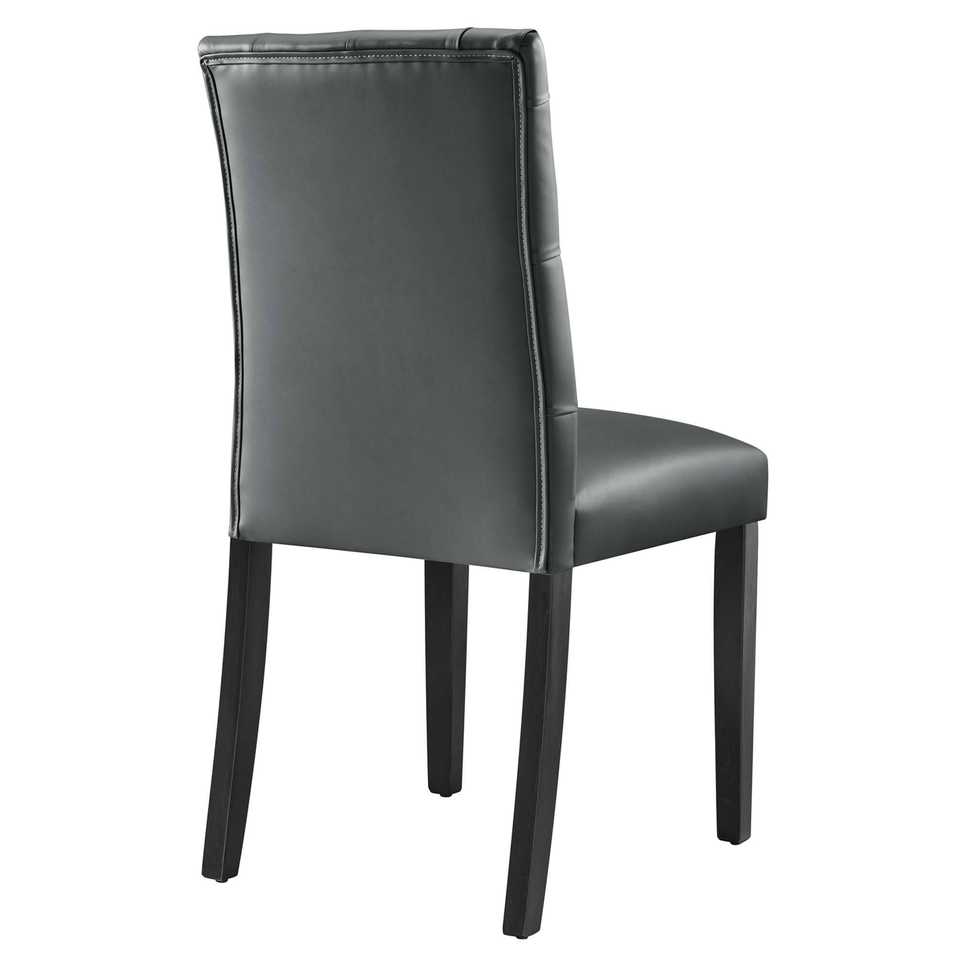 Back. Modway - Duchess Button Tufted Vegan Leather Dining Chair by Modway - Gray.