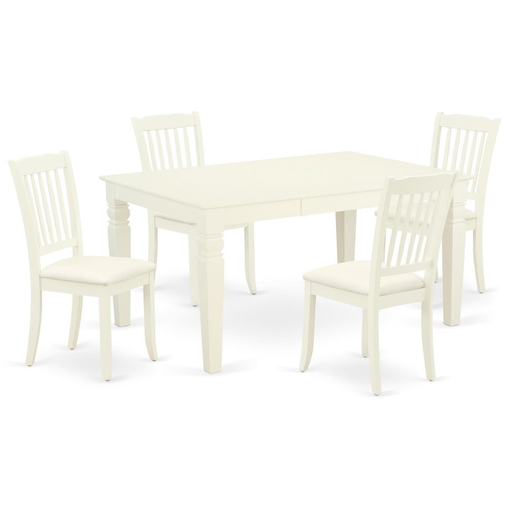 Back. East West Furniture - Dining Room Set Linen White - Linen White.