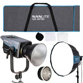 NANLITE - FC300B Bi-Color LED Spotlight with Softbox and Fresnel Lens Bundle